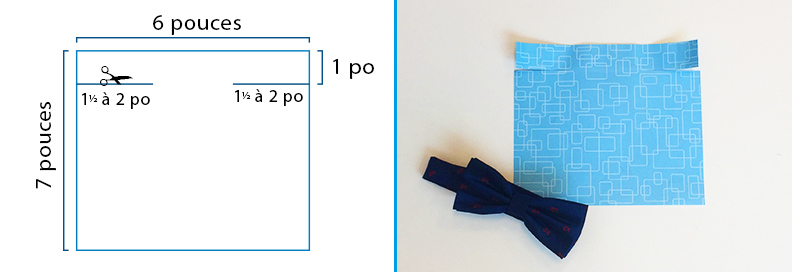 Un rectangle de 6 x 7 po avex les deux nouveaux rabats